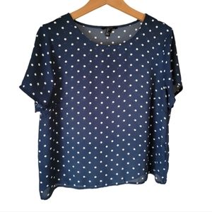 Forever 21 Blue & White Polka Dot Size Large